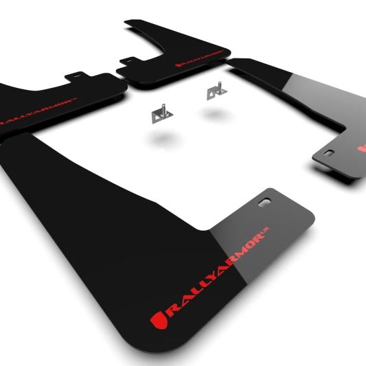 Rally Armor MF102-UR-BLK/RD - RALMF102-UR-BLK/RD - Rally Armor 22-26 Tesla Model X Black UR Mud Flap w/Red Logo - Shipped in Europe - Tuningsupply.com