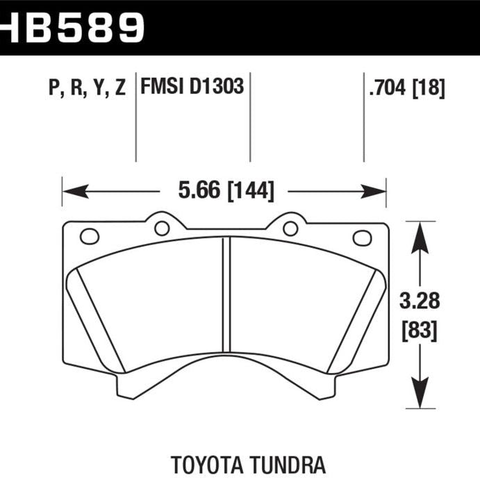 Hawk Performance KHB589N.704 - HAWKHB589N.704 - Hawk 08-21 Toyota Land Cruiser HP Plus Brake Pad Set - Shipped in Europe - Tuningsupply.com
