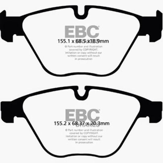 EBC DP32103C - EBCDP32103C - EBC 10+ BMW 535i 3.0 Turbo (F10) Redstuff Front Brake Pads - Shipped in Europe - Tuningsupply.com