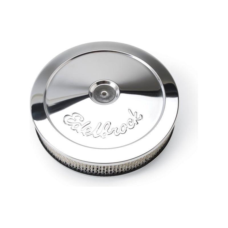 Edelbrock 1208 - EDE1208 - Edelbrock Air Cleaner Pro-Flo Series Round Steel Top Paper Element 10In Dia X 3 5In Chrome - Shipped in Europe - Tuningsupply.com