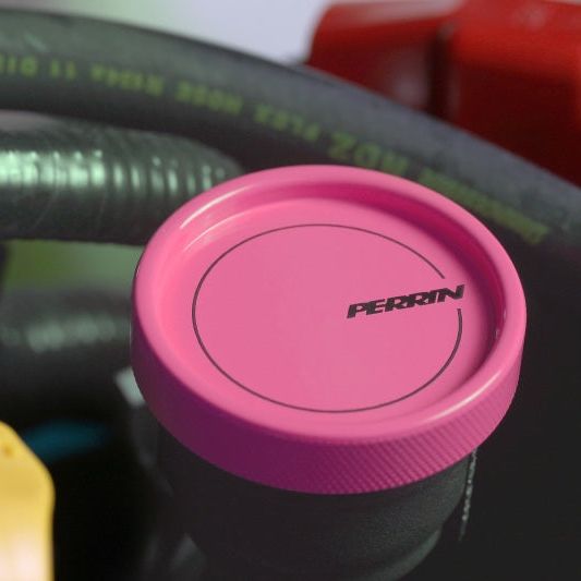 Perrin Performance PSP-ENG-711HP - PERPSP-ENG-711HP - PERRIN 02-25 Subaru Impreza/WRX/STI & 13-25 Crosstrek/BRZ/FR-S/GR86/GR86 Oil Fill Cap - Hyper Pink - Shipped in Europe - Tuningsupply.com
