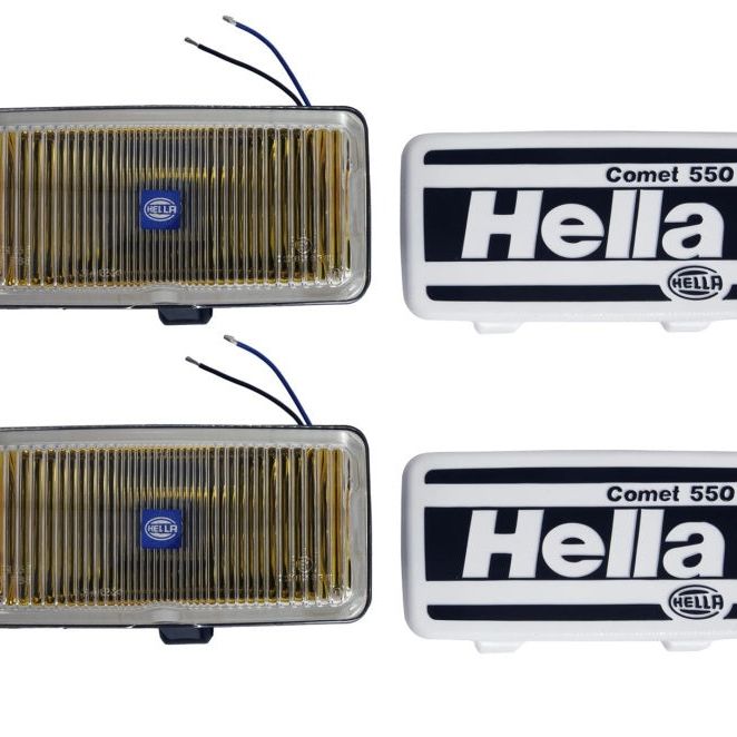 Hella LA005700681 - HELLA005700681 - Hella 550 Series 55W 12V H3 Fog Lamp Kit - Amber - Shipped in Europe - Tuningsupply.com