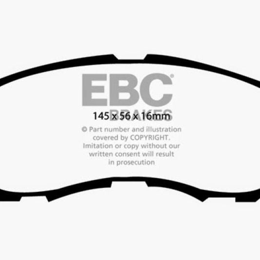 EBC DP41614R - EBCDP41614R - EBC 11-14 Chrysler 200 2.4 Yellowstuff Front Brake Pads - Shipped in Europe - Tuningsupply.com