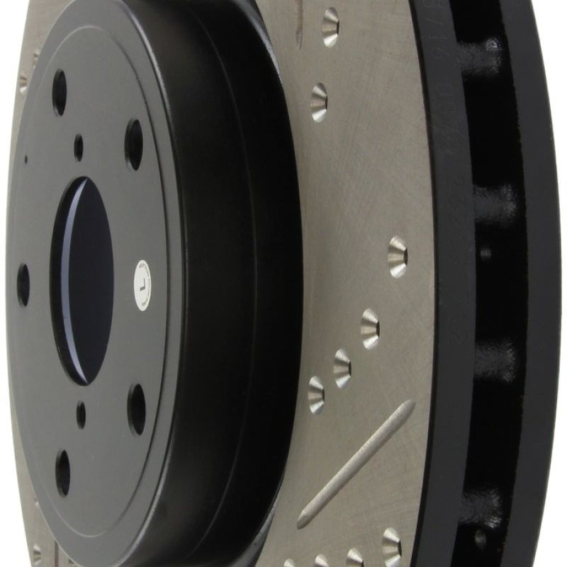 Stoptech 127.47022L - STO127.47022L - StopTech 05-10 Subaru Impreza WRX/STi Slotted & Drilled Left Front Rotor - Shipped in Europe - Tuningsupply.com