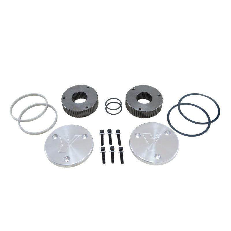 Yukon Gear & Axle YHC50005 - YUKYHC50005 - Yukon Gear Hardcore Drive Flange Kit For Dana 60 / 35 Spline Outer Stubs. Yukon Engraved Caps - Shipped in Europe - Tuningsupply.com