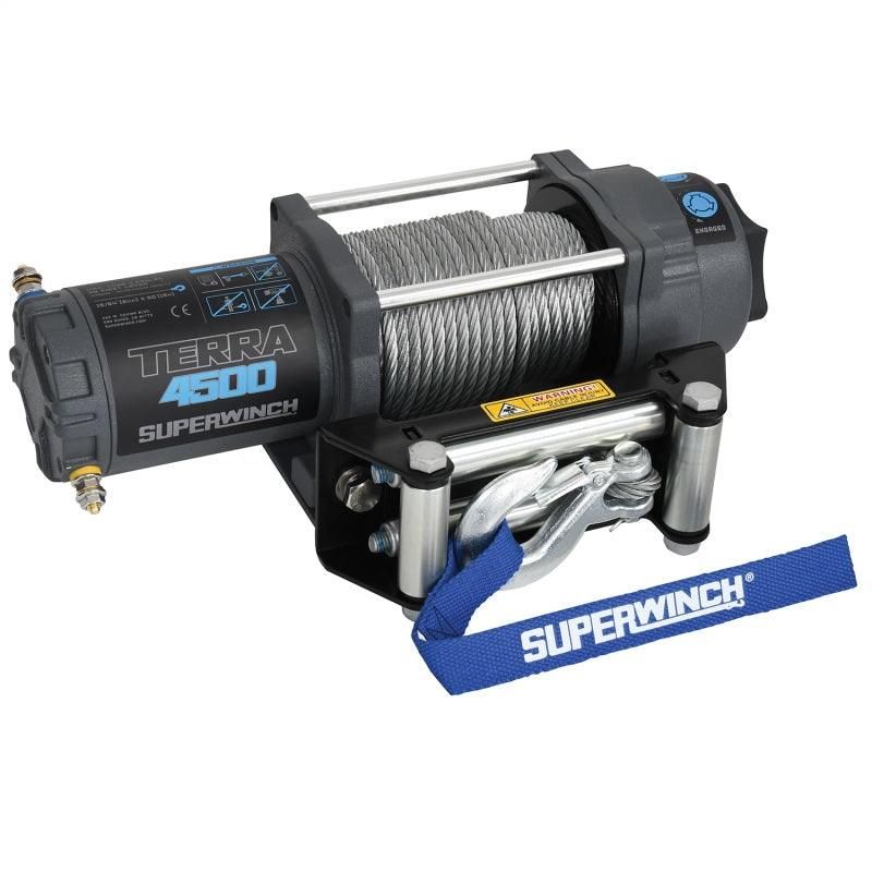 Superwinch 1145260 - SUW1145260 - Superwinch 4500 LBS 12V DC 15/64in x 50ft Steel Rope Terra 4500 Winch - Gray Wrinkle - Shipped in Europe - Tuningsupply.com