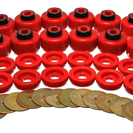 Energy Suspension 3.4156R - ENG3.4156R - Energy Suspension Body Mount Set - Red - Shipped in Europe - Tuningsupply.com