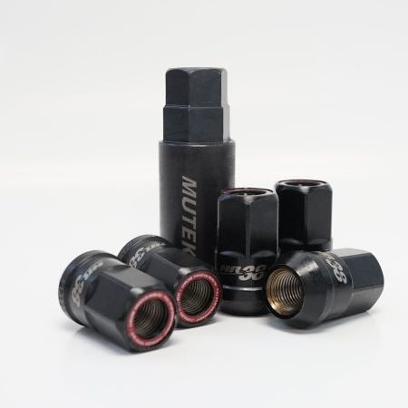 Wheel Mate HR3806BR - WHMHR3806BR - Wheel Mate Muteki HR38 Open End Lug Nuts 12x1.50 Black Chrome / Red Ring - Shipped in Europe - Tuningsupply.com