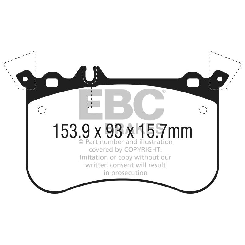 EBC DP42311R - EBCDP42311R - EBC 14-18 Mercedes CLA45 AMG w/13.8in Front Rotors Yellowstuff Front Brake Pads - Shipped in Europe - Tuningsupply.com