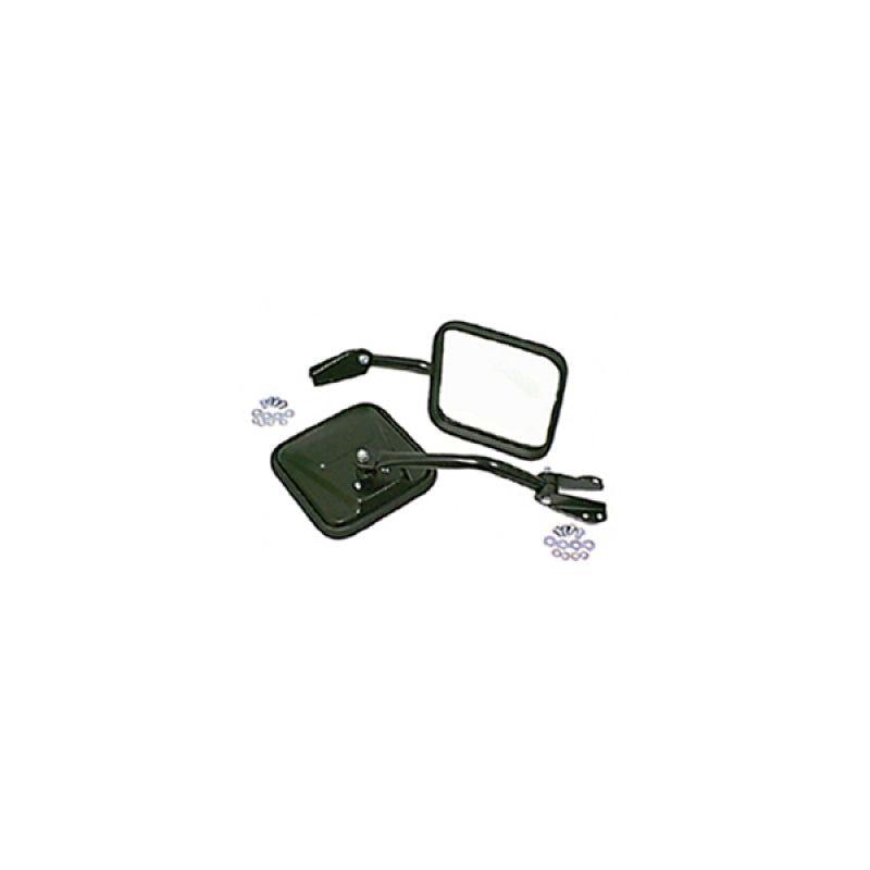 Rugged Ridge 11001.03 - RUG11001.03 - Rugged Ridge 55-86 Jeep CJ Black Side Mirrors w/ Convex Glass - Shipped in Europe - Tuningsupply.com