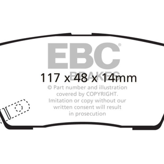 EBC DP31806C - EBCDP31806C - EBC 11+ Hyundai Equus 4.6 Redstuff Rear Brake Pads - Shipped in Europe - Tuningsupply.com