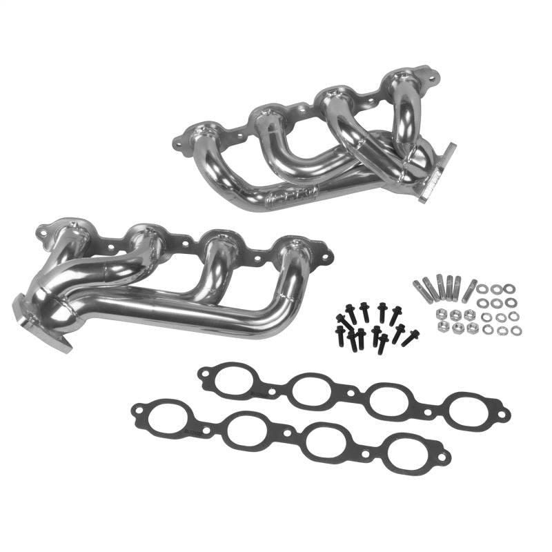 BBK 40470 - BBK40470 - BBK 14-18 GM Truck 5.3/6.2 1 3/4in Shorty Tuned Length Headers - Polished Silver Ceramic - Shipped in Europe - Tuningsupply.com