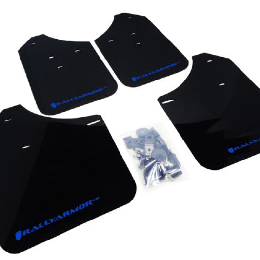 Rally Armor MF1-UR-BLK/BL - RALMF1-UR-BLK/BL - Rally Armor 02-07 Subaru WRX/STI/RS/2.5i (Wagons Req. Mod.) Black UR Mud Flap w/Blue Logo - Shipped in Europe - Tuningsupply.com