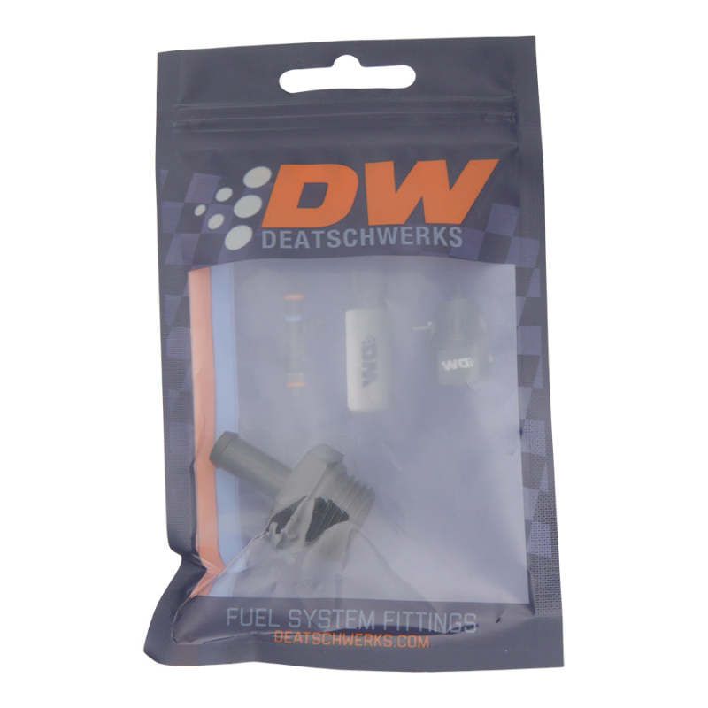 DeatschWerks 6-02-0510-B - DWK6-02-0510-B - DeatschWerks 8AN ORB Male to 5/16in Male Barb Fitting (Incl O-Ring) - Anodized Matte Black - Shipped in Europe - Tuningsupply.com