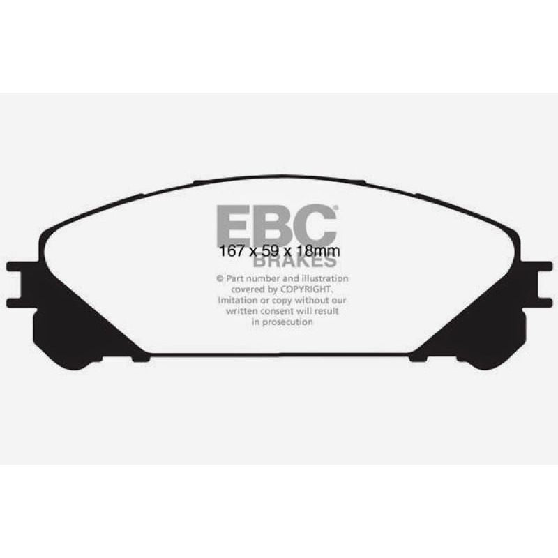 EBC DP41837R - EBCDP41837R - EBC 15+ Lexus NX200t 2.0 Turbo Yellowstuff Front Brake Pads - Shipped in Europe - Tuningsupply.com