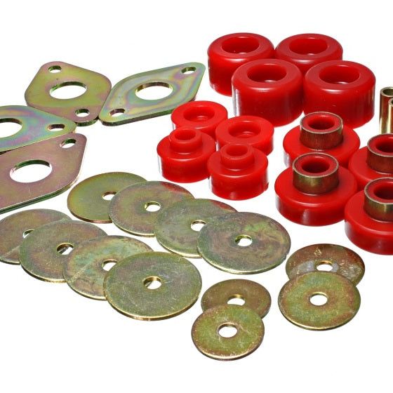 Energy Suspension 8.4109R - ENG8.4109R - Energy Suspension Body Mount Set-Reg Access & Dbl Cab - Red - Shipped in Europe - Tuningsupply.com
