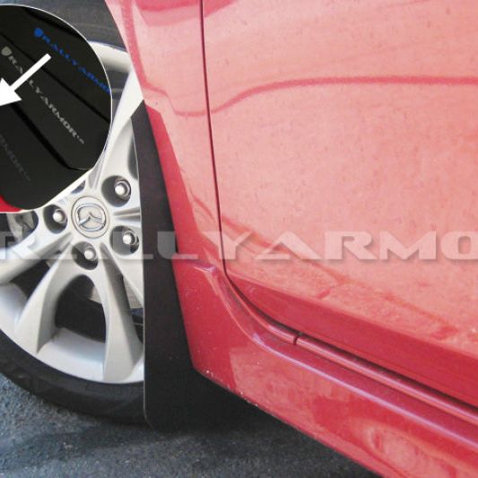 Rally Armor MF17-UR-BLK/GRY - RALMF17-UR-BLK/GRY - Rally Armor 10-13 Mazda3/Speed3 (Hatch/Sedan) Black UR Mud Flap w/Grey Logo - Shipped in Europe - Tuningsupply.com