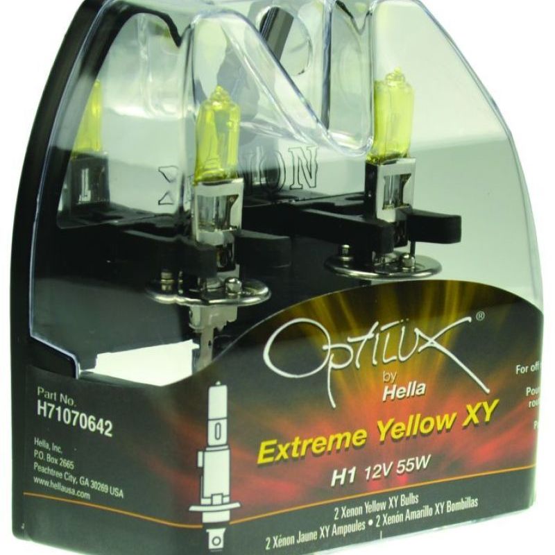 Hella LAH71070642 - HELLAH71070642 - Hella Optilux H1 12V/55W XY Yellow Bulb - Shipped in Europe - Tuningsupply.com