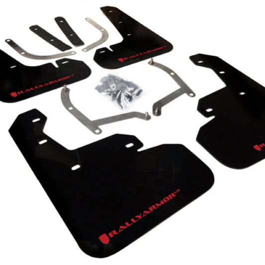 Rally Armor MF45-UR-BLK/RD - RALMF45-UR-BLK/RD - Rally Armor 17-23 Subaru Impreza 4D/5D Black UR Mud Flap w/Red Logo - Shipped in Europe - Tuningsupply.com
