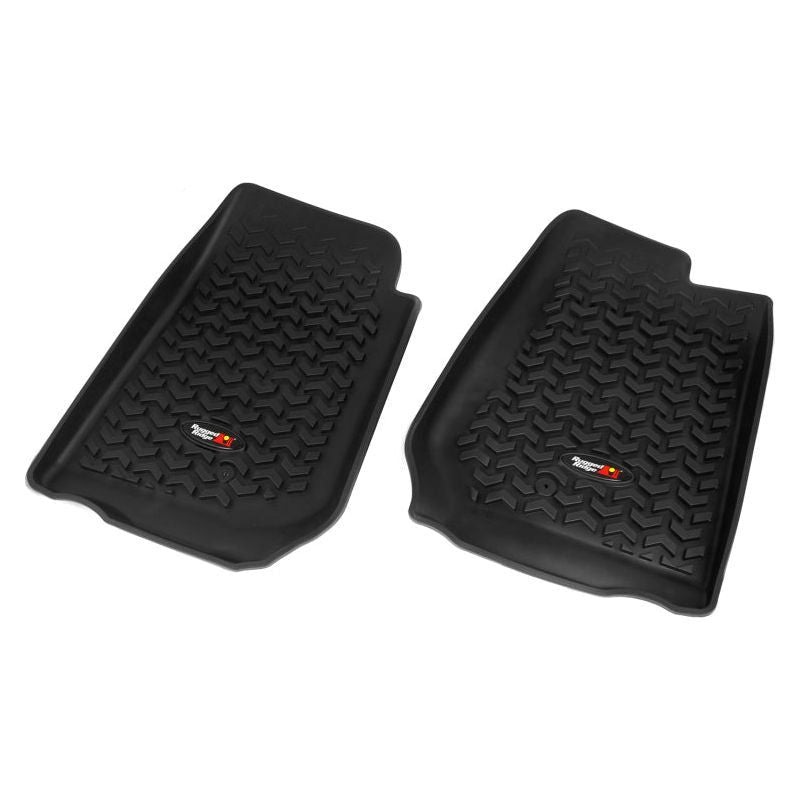 Rugged Ridge 12920.02 - RUG12920.02 - Rugged Ridge Floor Liner Front Black 2007-2018 Jeep Wrangler Unlimited JK 4 Dr - Shipped in Europe - Tuningsupply.com