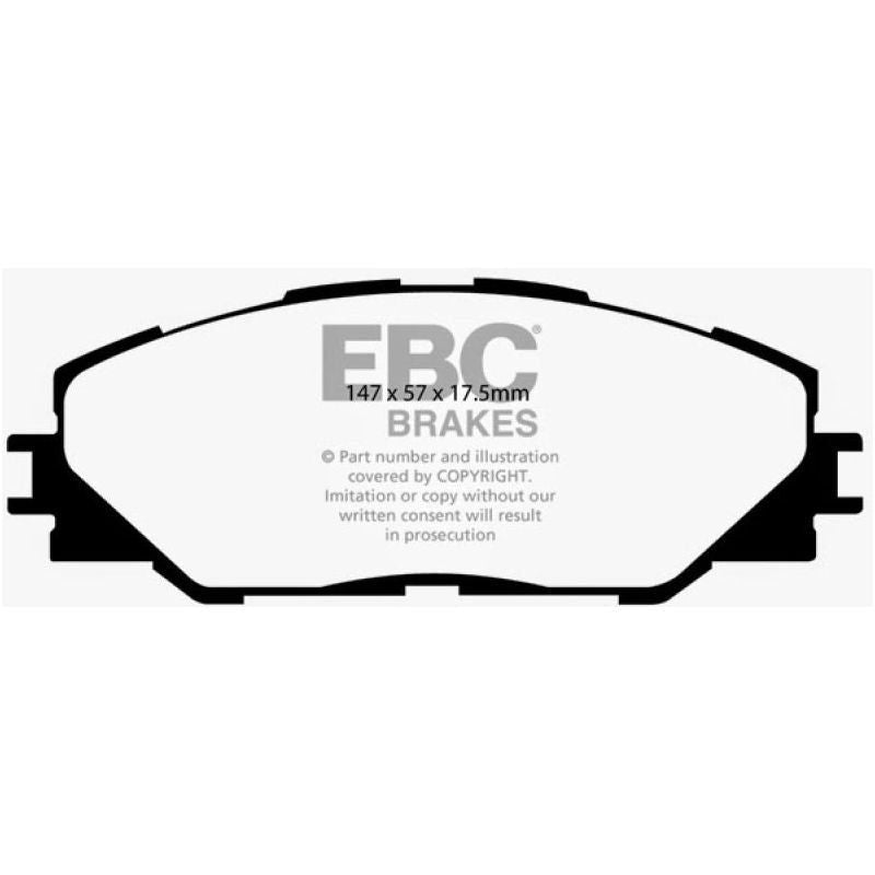 EBC DP61792 - EBCDP61792 - EBC 06-08 Toyota RAV 4 2.4 (3rd Row Seats) Greenstuff Front Brake Pads - Shipped in Europe - Tuningsupply.com