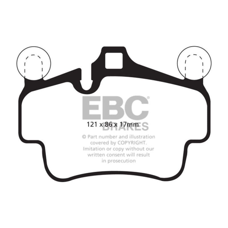 EBC DP42029R - EBCDP42029R - EBC 07-08 Porsche 911 (997) (Cast Iron Rotor only) 3.6 Carrera 2 Yellowstuff Front Brake Pads - Shipped in Europe - Tuningsupply.com