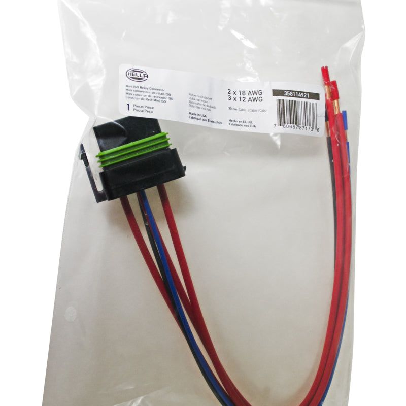 Hella LAH84709001 - HELLAH84709001 - Hella Relay Connector ISO Mini Weatherproof w/ 12in Leads - Shipped in Europe - Tuningsupply.com
