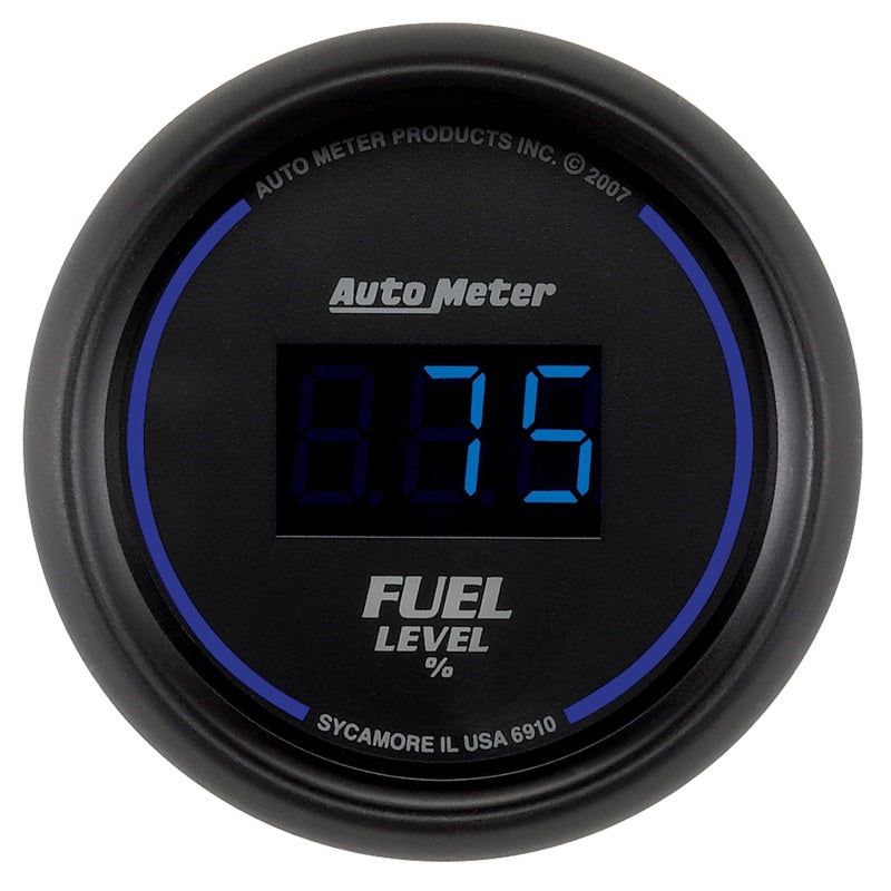 AutoMeter 6910 - ATM6910 - Autometer Cobalt Digital 52.4mm Black Programmable Empty-Full Range Fuel Level Gauge - Shipped in Europe - Tuningsupply.com