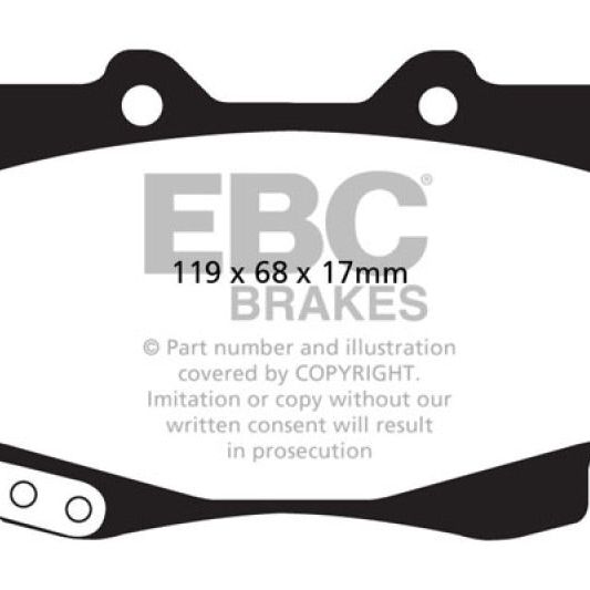 EBC DP42005R - EBCDP42005R - EBC 99-04 Toyota Tacoma 4WD 2.7 Yellowstuff Front Brake Pads - Shipped in Europe - Tuningsupply.com