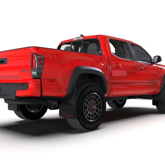 Rally Armor MF94-BLK-MBK - RALMF94-BLK-MBK - Rally Armor 16-23 Toyota Tacoma Gen 3 Black Mud Flap w/Metallic Black Logo - Shipped in Europe - Tuningsupply.com