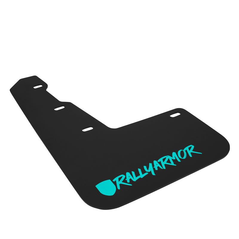 Rally Armor MF32-UR-BLK/TL-X - RALMF32-UR-BLK/TL-X - Rally Armor 15-21 Subaru WRX/STI Black UR Mud Flap w/Teal Altered Font Logo - Shipped in Europe - Tuningsupply.com