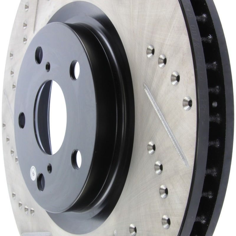 Stoptech 127.44104R - STO127.44104R - StopTech 5/93-98 Toyota Supra Turbo Right Front Slotted & Drilled Rotor - Shipped in Europe - Tuningsupply.com
