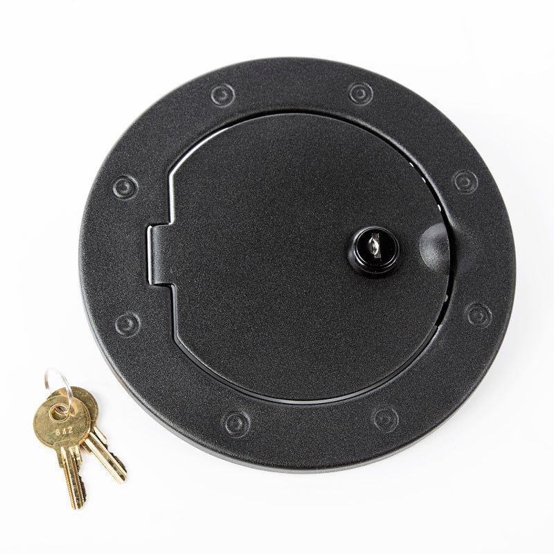 Rugged Ridge 11229.06 - RUG11229.06 - Rugged Ridge 07-18 Jeep Wrangler JK Textured Black Locking Gas Cap Door - Shipped in Europe - Tuningsupply.com