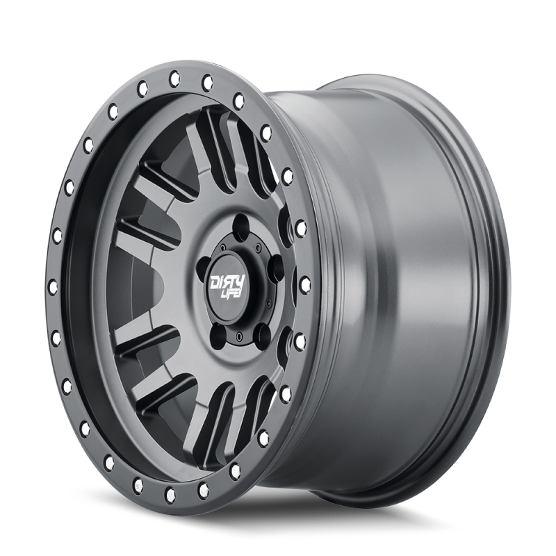 Dirty Life 9309-7973MGT12 - DLW9309-7973MGT12 - Dirty Life 9309 Canyon Pro 17x9/5x127 BP/-12mm Offset/71.5mm Hub Satin Graphite Wheel - Beadlock - Shipped in Europe - Tuningsupply.com