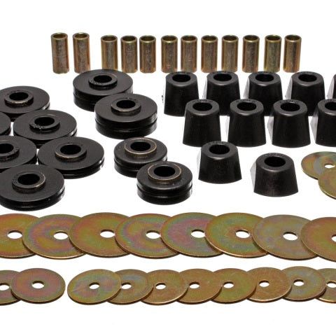 Energy Suspension 3.4110G - ENG3.4110G - Energy Suspension 67-95 K5 Blazer/67-70 Denali XL/Suburban/Yukon XL 4WD Black Body (Cab) Mount Set - Shipped in Europe - Tuningsupply.com