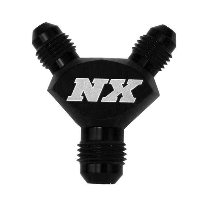 Nitrous Express 16386 - NEX16386 - Nitrous Express 6AN x 6AN x 6AN Billet Pure-Flo Y Fitting - Black - Shipped in Europe - Tuningsupply.com