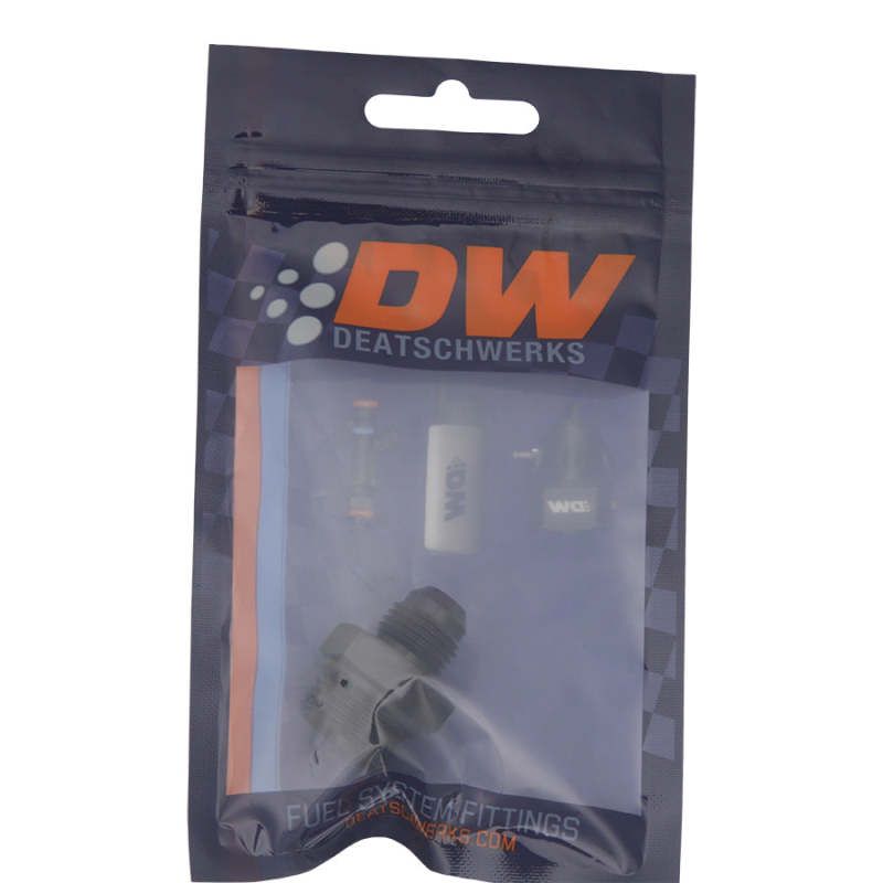 DeatschWerks 6-02-0401-B - DWK6-02-0401-B - DeatschWerks 8AN ORB Male to 6AN Male Flare Adapter (Incl O-Ring) - Anodized Matte Black - Shipped in Europe - Tuningsupply.com