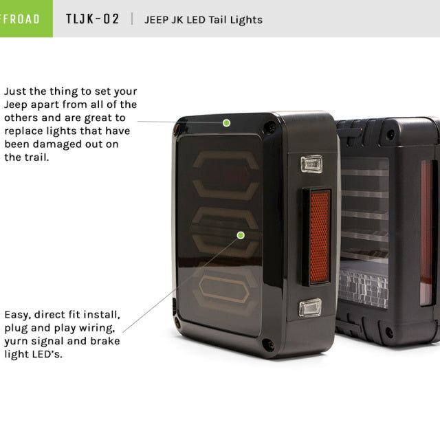 DV8 Offroad TLJK-02 - DVETLJK-02 - DV8 Offroad 07-18 Jeep Wrangler JK Octagon LED Tail Light - Shipped in Europe - Tuningsupply.com