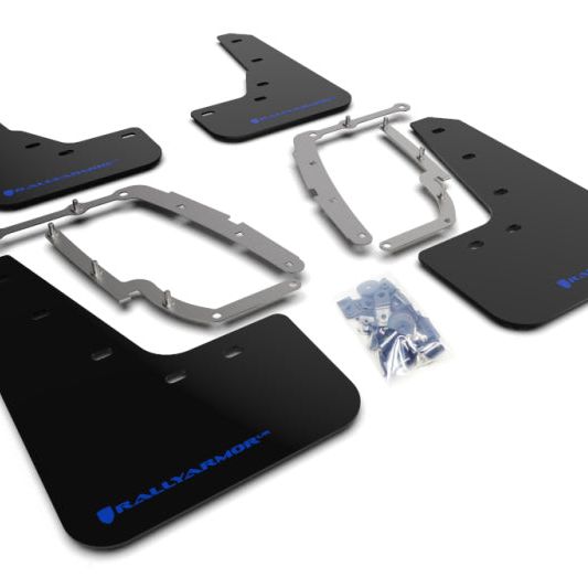 Rally Armor MF62-UR-BLK/BL - RALMF62-UR-BLK/BL - Rally Armor 17-23 Tesla Model 3 Black UR Mud Flap w/Blue Logo - Shipped in Europe - Tuningsupply.com