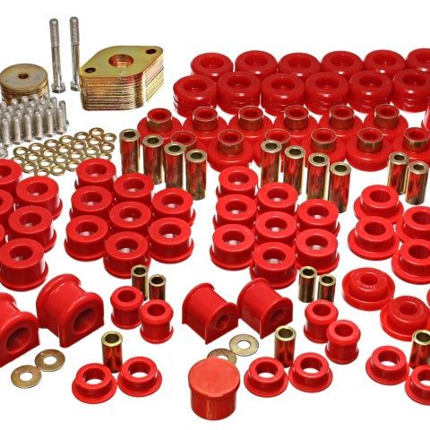 Energy Suspension 2.18108R - ENG2.18108R - Energy Suspension 07-11 Jeep JK 4dr Red Hyper-Flex Master Bushing Set - Shipped in Europe - Tuningsupply.com