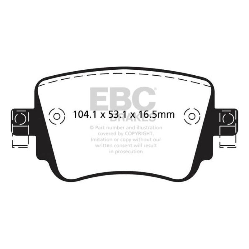 EBC DP22201 - EBCDP22201 - EBC 15-21 Volkswagen GTi 2.0 Turbo Greenstuff Rear Brake Pads - Shipped in Europe - Tuningsupply.com