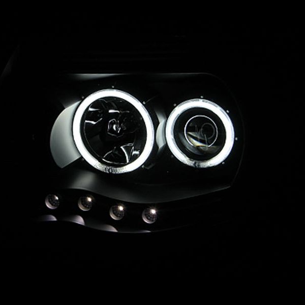 ANZO 121282 - ANZ121282 - ANZO 2005-2011 Toyota Tacoma Projector Headlights w/ Halo Black - Shipped in Europe - Tuningsupply.com