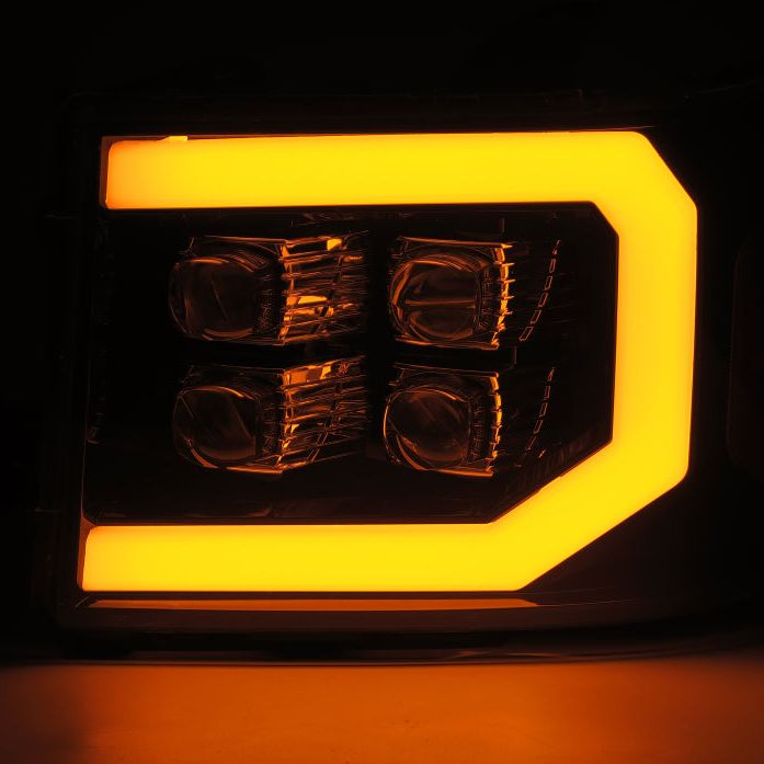 AlphaRex 880609 - ARX880609 - AlphaRex 07-13 GMC 1500HD NOVA LED Proj Headlight Plank Style Gloss Blk w/Activ Light/Seq Signal/DRL - Shipped in Europe - Tuningsupply.com