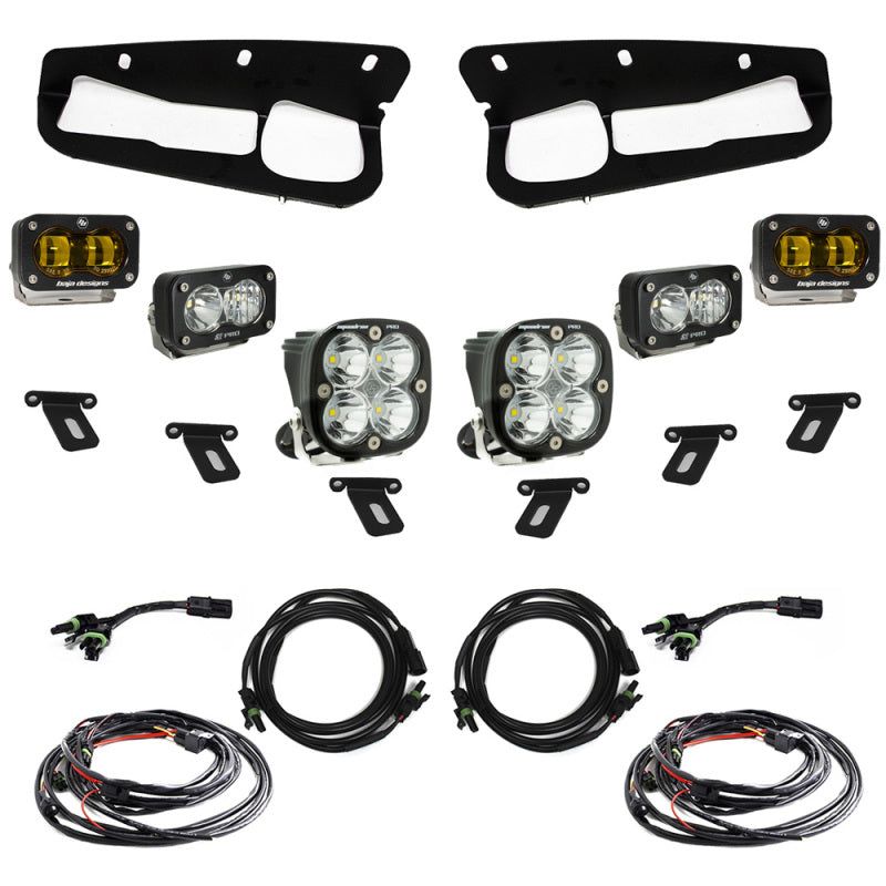 Baja Designs 448179UP - BAJ448179UP - Baja Designs 21-22 Ford Bronco w/Steel Bumper S2 SAE Pro Fog Pocket Light Kit w/Upfitter - Amber - Shipped in Europe - Tuningsupply.com
