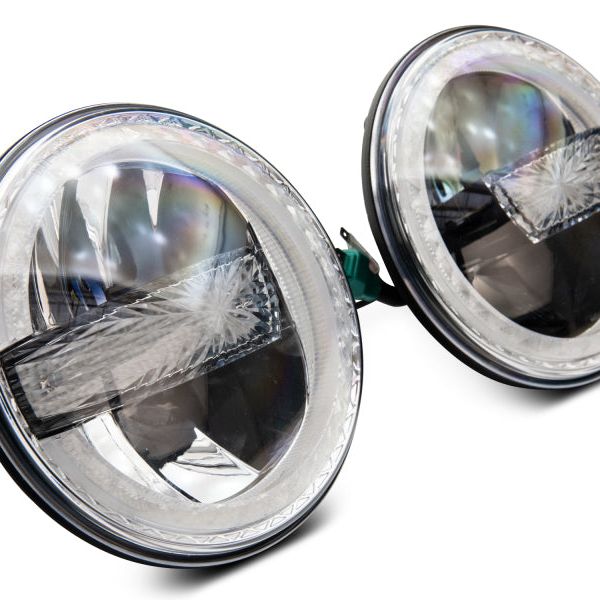 Raxiom J155018 - RAXJ155018 - Raxiom 97-18 Jeep Wrangler TJ/JK 7-Inch LED Headlights w/ Halos- Black Housing (Clear Lens) - Shipped in Europe - Tuningsupply.com