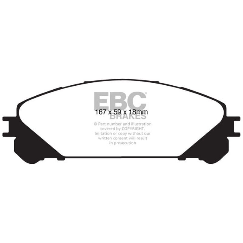 EBC DP41837R - EBCDP41837R - EBC 15+ Lexus NX200t 2.0 Turbo Yellowstuff Front Brake Pads - Shipped in Europe - Tuningsupply.com