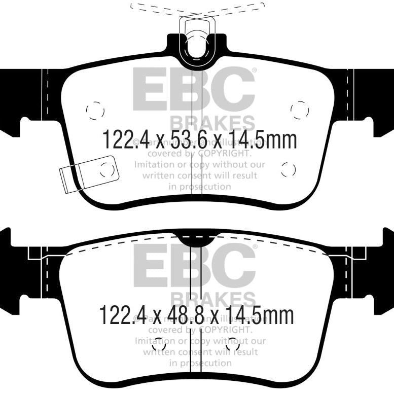 EBC DP22301 - EBCDP22301 - EBC 2016+ Honda Civic Coupe 1.5L Turbo Greenstuff Rear Brake Pads - Shipped in Europe - Tuningsupply.com