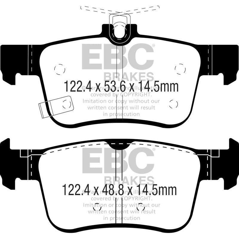 EBC DP42301R - EBCDP42301R - EBC 16-18 Honda Civic Yellowstuff Rear Brake Pads - Shipped in Europe - Tuningsupply.com
