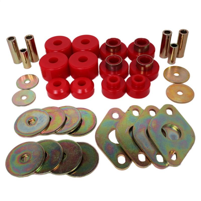 Energy Suspension 8.4109R - ENG8.4109R - Energy Suspension Body Mount Set-Reg Access & Dbl Cab - Red - Shipped in Europe - Tuningsupply.com