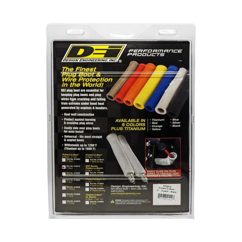 DEI 10512 - DEI10512 - DEI Protect-A-Boot - 6in - 8-pack - Black - Shipped in Europe - Tuningsupply.com